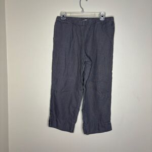 Womens J.Jill Linen Capri Pants Navy Grey Size Small Petite